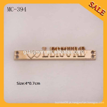 MC394 Etiquetas feitas sob encomenda baratas feitas sob encomenda da roupa do desenhador, Tag sewing do metal de Guangzhou